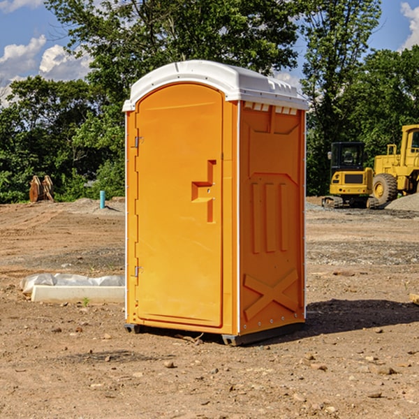 how often are the portable restrooms cleaned and serviced during a rental period in Buford Ohio